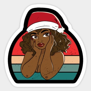 Black Woman Santa, Black Mrs Santa Claus, African American Santa, Christmas Sticker